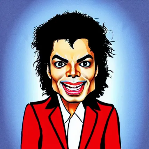 Prompt: caricature of michael jackson, professional, silly