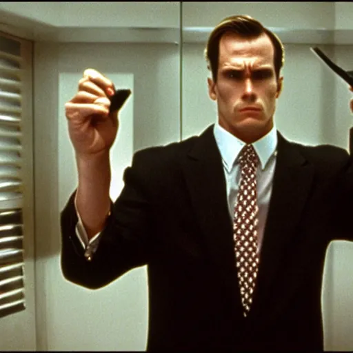 Prompt: Bureaucracy in American Psycho (1999)