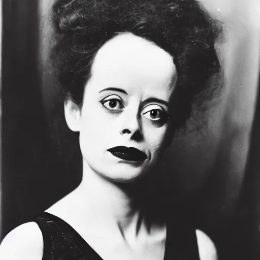 Image similar to dslr photo portrait still of young elsa lanchester, 8 5 mm, f 1. 8, by edvard munch