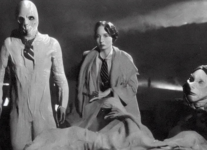 Prompt: Scene from the 1923 science fiction series The X-Files