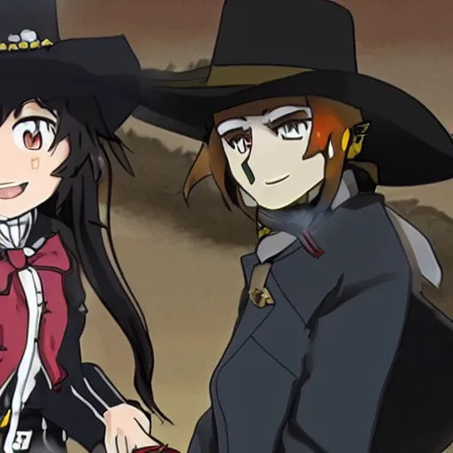 Prompt: Megumin in Westworld as a cowboy