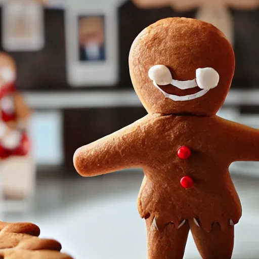 Prompt: newt gingrich as gingerbread man, cute, delicious, realistic, 8 k