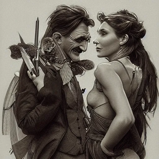 Prompt: amazing lifelike award winning pencil illustration of the chuckle brothers trending on art station artgerm Greg rutkowski alphonse mucha cinematic