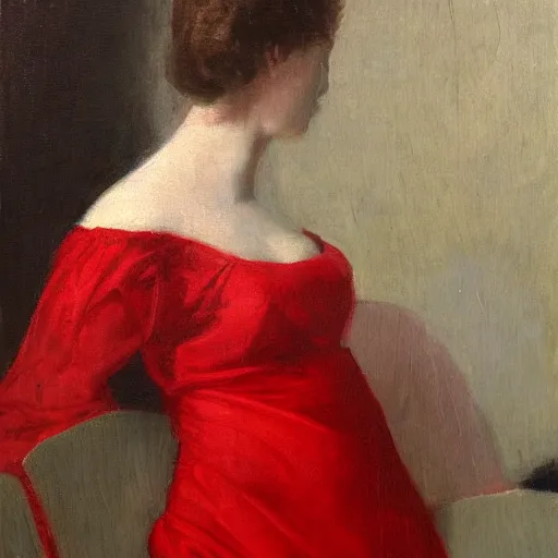 Prompt: portrait of a woman wearing white and red, by robert gunn.