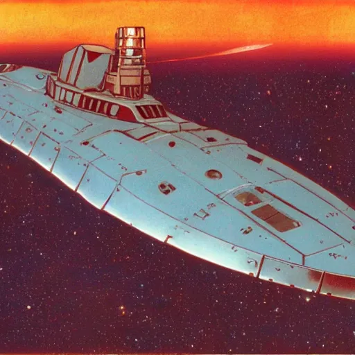 Image similar to scout spaceship with 100-ton hull used for exploration survey and courier duties, tony roberts, jim burns, don davis