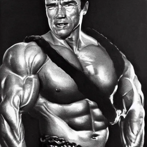 Image similar to arnold schwarzenegger in commando, punching a camel, looks photorealistic, hyper-detailed portrait