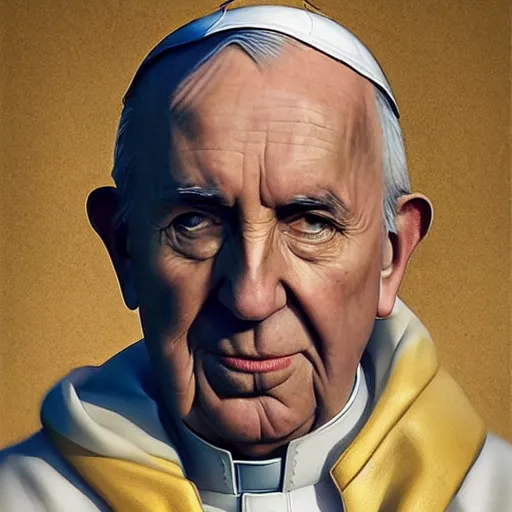 Image similar to portrait of pope John Paul 2 ,digital art,photorealistoc,art by greg rutkowski,hyperdetailed,western comic style,comic,comic style,sharp lineart,professional lighting,deviantart,artstation,trevor henderson,rossdtaws,cinematic,dramatic