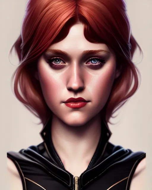 Image similar to Maika Monroe Batgirl, redhead, full body, no mask, symmetrical face symmetrical eyes, illustration, artstation, cinematic lighting, hyperdetailed, cgsociety, 8k, high resolution, Charlie Bowater, Tom Bagshaw, Norman Rockwell, insanely detailed and intricate