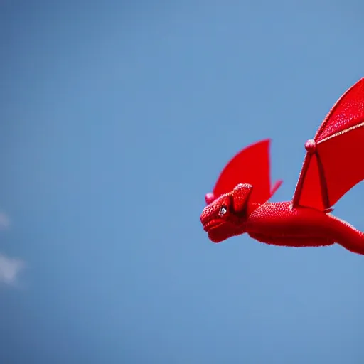 Image similar to tiny cute red dragons flying in the skies of tokyo