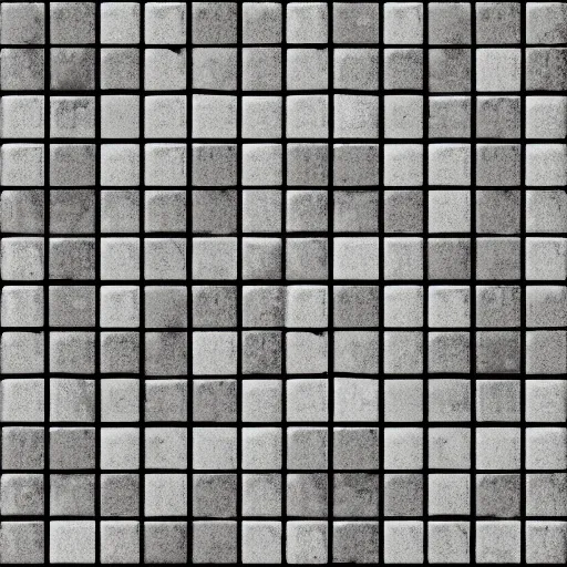 Prompt: 4 k large tiled retrofuturism brutalist floor white black seamless texture, material, flat, pbr, hi - res