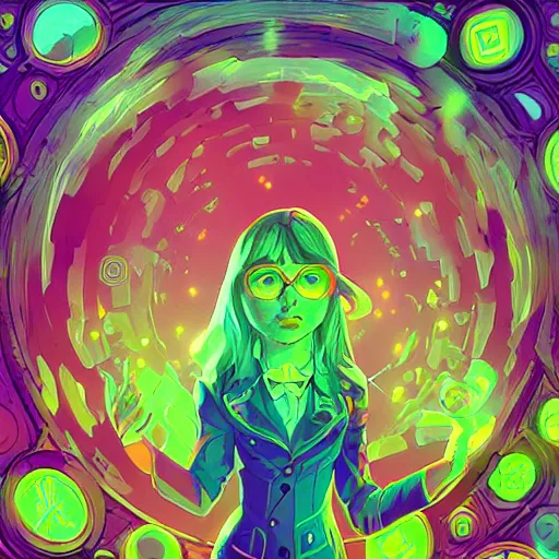 Image similar to skill magic geek inside matrix deepdream radiating a glowing aura stuff loot legends stylized digital illustration video game icon artstation lois van baarle, ilya kuvshinov, rossdraws,