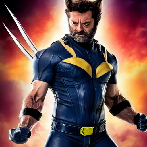 Image similar to wolverine in x - men suit played by nick offerman, logan marvel movie still, detailed 8 k, poster style, high resolution, photorealistic