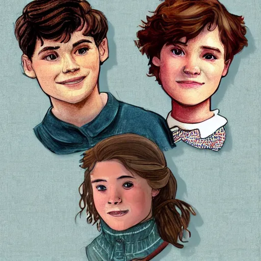 Image similar to Gilbert Blythe from anne with an e as college students, digital art