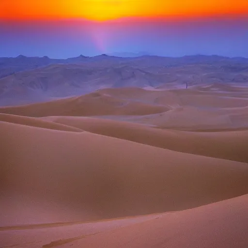 Prompt: the desert daybreak