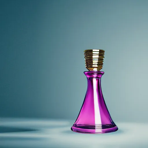 Prompt: a lamp inspired by perfume bottle, christian dior, advertising photography, intricate details, gradient studio background, bokeh