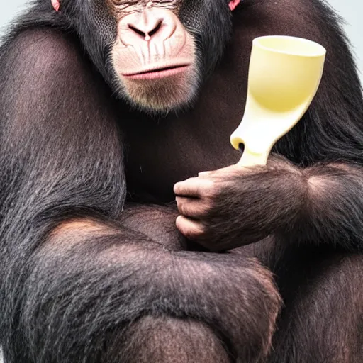 Image similar to bored ape holding a spoon full or sugar up to his face