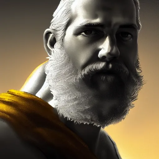 Prompt: portrait of Zeus, backlighting, golden hour, contrast, detailed, focus, digital painting, concept art, illustration, artstation, art Steven Stahlberg and Goya