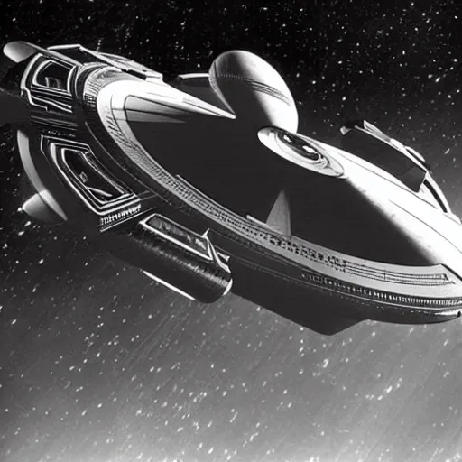 Prompt: Star Trek as a black and white 1950's sci-fi film