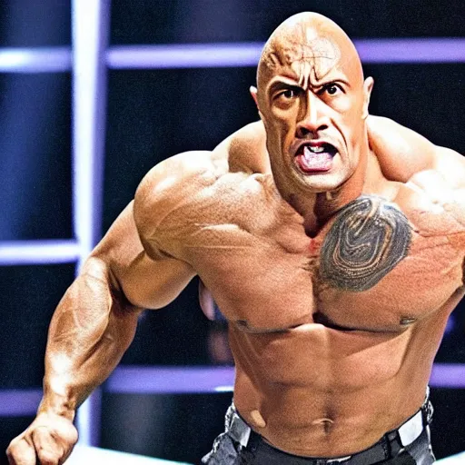 Prompt: the rock with a double chin