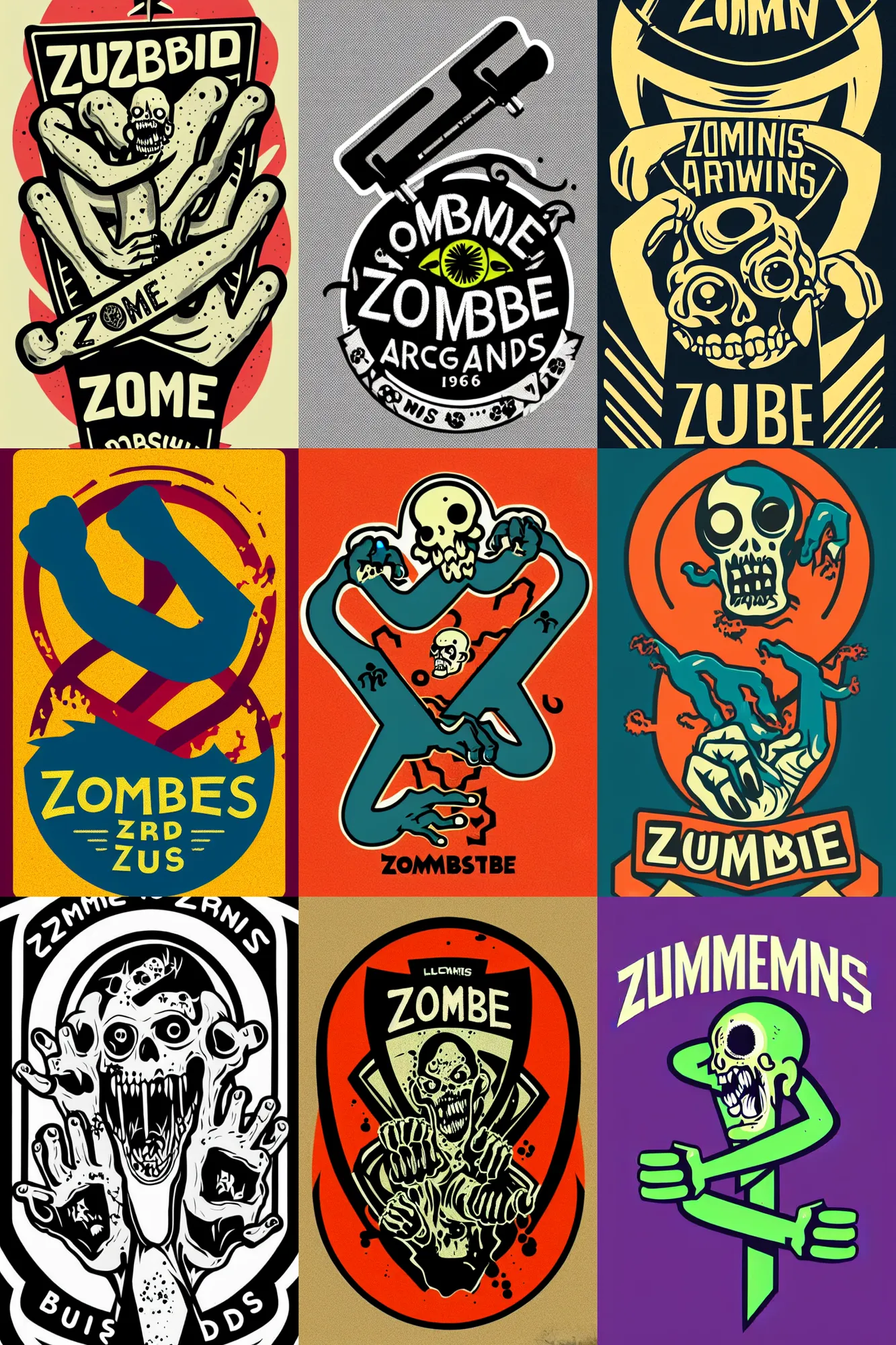 Toxic Biohazard Zombie Logo