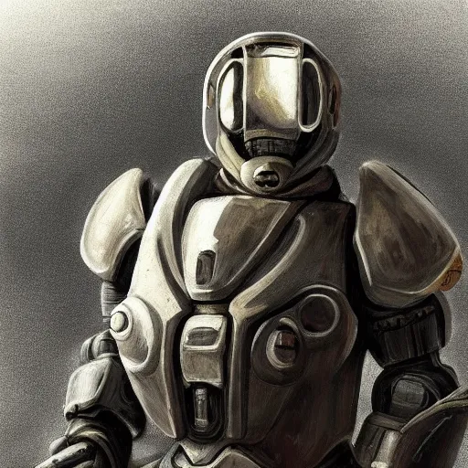 Prompt: highly advanced power armor, artstation hall of fame gallery, editors choice, #1 digital painting of all time, most beautiful image ever created, emotionally evocative, greatest art ever made, lifetime achievement magnum opus masterpiece, the most amazing breathtaking image with the deepest message ever painted, a thing of beauty beyond imagination or words