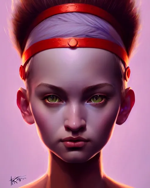 Prompt: portrait of warrior pixie, digital painting, artstation, concept art, smooth, sharp focus, illustration, art by disney, symmetry face, fine details. surreal, by ilya kuvshinov, katsuhiro otomo, alex ross