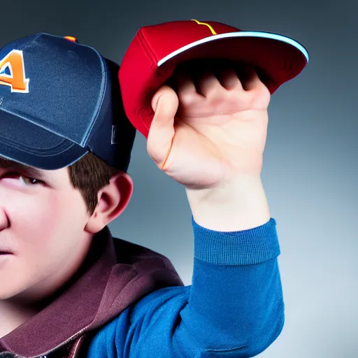 Prompt: dipper from gravity falls in real life, high definition, studio photography, studio lighting