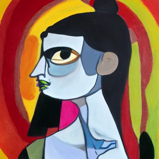 Image similar to paint guernica frida in a style of a kahlla