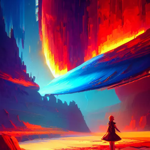 Prompt: a beautiful and vivid and colorful andreas rocha and alena aenami fantasy sci - fi acrylic paint illustration. a warp drive reaching infinite density. trending on artstation