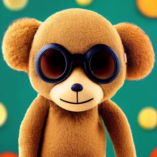 Prompt: cheburashka with sunglasses,