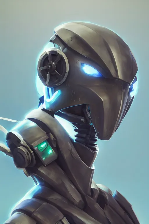 Image similar to epic mask helmet robot ninja portrait stylized as fornite style game design fanart by concept artist gervasio canda, behance hd by jesper ejsing, by rhads, makoto shinkai and lois van baarle, ilya kuvshinov, rossdraws global illumination radiating a glowing aura global illumination ray tracing hdr render in unreal engine 5