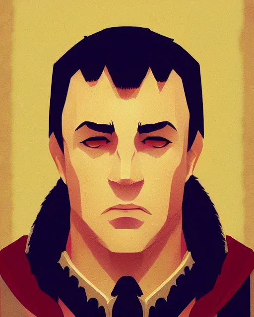 Image similar to « a portrait of a king, a character portrait by paul kelpe, reddit contest winner, sots art, ilya kuvshinov, 2 d game art, parallax »