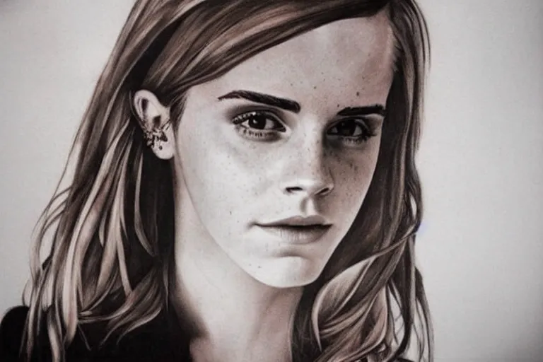 Image similar to emma watson, dope tattoo, hyperrealistic