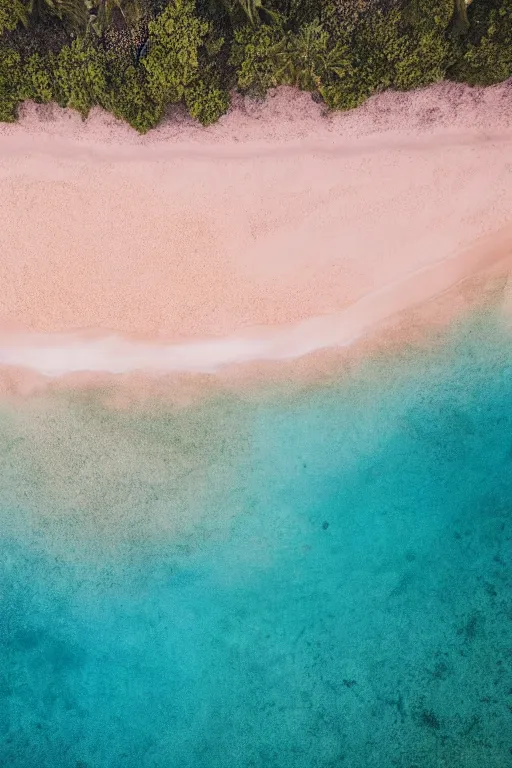 Prompt: Drone Photo of a Beach, turquoise water, calm, volumetric lighting, summer, Cinematic, award winning, highly detailed, photo print.