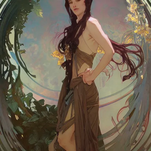 Image similar to Krenz Cushart, Greg Rutkowski, Alphonse Mucha