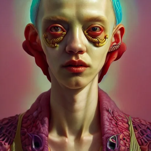 Prompt: translucent skin, subsurface scattering :: by Martine Johanna and Simon Stålenhag and Chie Yoshii and Casey Weldon and Guillermo del toro :: ornate, dynamic, particulate, rich colors, intricate, elegant, highly detailed, centered, artstation, smooth, sharp focus, octane render, 3d