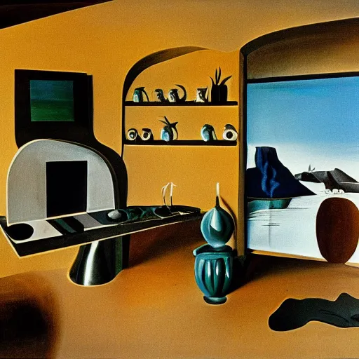 Image similar to interior design by salvador dali