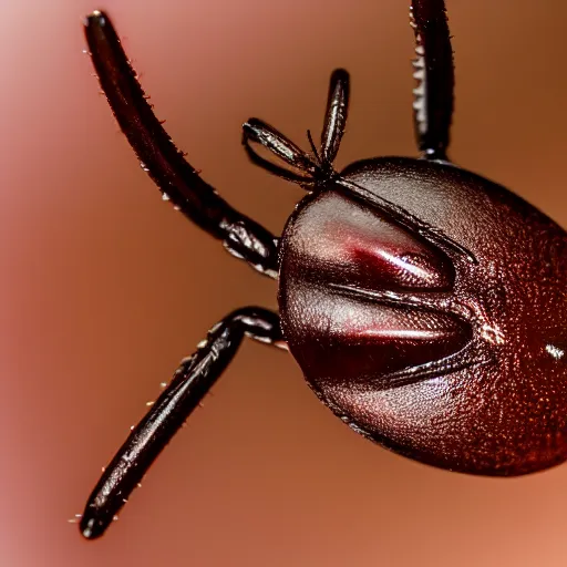 Prompt: a sharply detailed, focus-stacked, microscopic close-up of a tick
