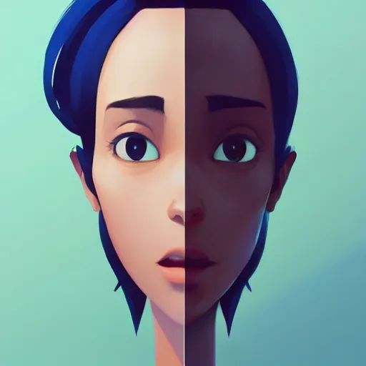 Image similar to face icon stylized minimalist mash, loftis, cory behance hd by jesper ejsing, by rhads, makoto shinkai and lois van baarle, ilya kuvshinov, rossdraws global illumination