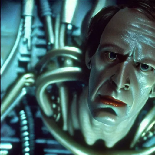 Image similar to film still of saul goodman as ripley in alien, by giger, detailed