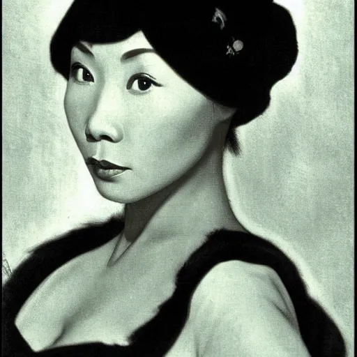 Prompt: Anna May Wong, 8k, extremely detailed, french noveau, alphonse mucha