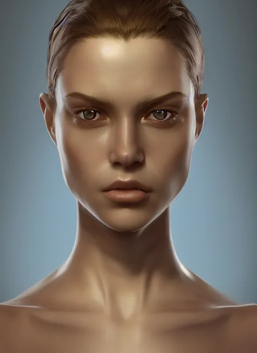 Image similar to realistic character concept, slender symmetrical face and body, artstation, cinematic lighting, hyperdetailed, cgsociety, 8 k, high resolution, andrei sigarev, single face, insanely detailed and intricate, beautiful, elegant, golden ratio