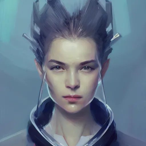 Image similar to concept art by jama jurabaev, millionaire technocrat, science fiction, trending on artstation, high quality, brush stroke, portrait, symmetry, sparths, andree wallin, edvige faini, balaskas