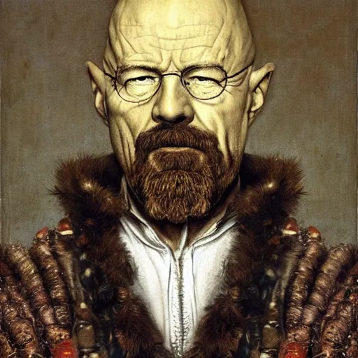 Prompt: giuseppe arcimboldo, walter white, new scifi movie, film still, assorted seeds