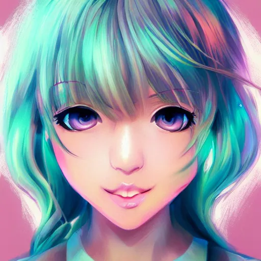 Prompt: portrait of Sayori from Doki Doki Literature Club, detailed facial features, optimistic colors, bright eyes, clear eyes, warm smile, delicate, clean shot, by artgerm