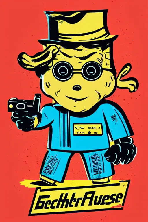 Image similar to fallout 7 6 retro futurist illustration art by butcher billy, sticker, colorful, illustration, highly detailed, simple, smooth and clean vector curves, no jagged lines, vector art, smooth andy warhol style