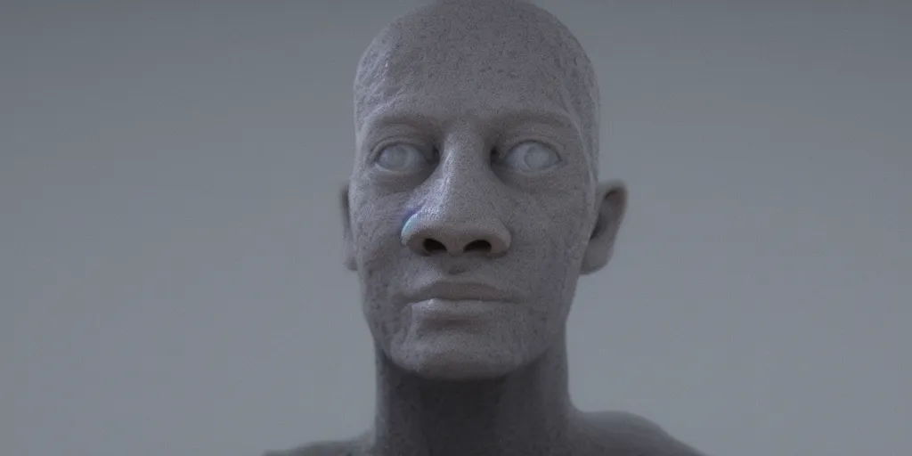 Prompt: Volumetric noise displacement oozing from a clay human's head, dark, dramatic lighting, 8k, Arnold renderer, subsurface scattering