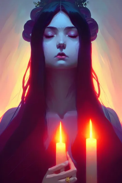 Prompt: extremely beautiful panting of goddess of the realm of the dead, by ilya kuvshinov, greg rutkowski and makoto shinkai, trending on artstation