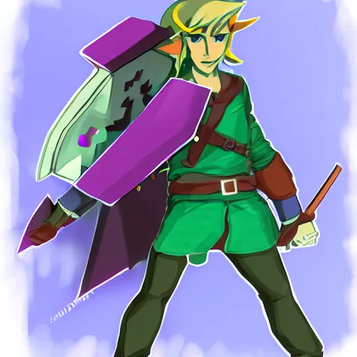 Prompt: concept art about link in vaporware style