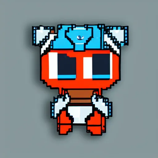 Image similar to chibi robot in style of pokemon, by the pokemon company, pixel-art, 16bits, spritesheet